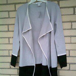 Color Block Open Front Long Sleeve Coatigan